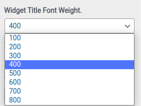 Widget Title Font Weight