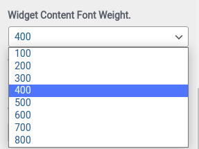 widget content font weight