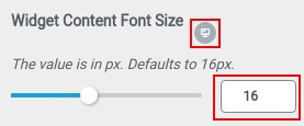 widget content font size