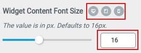 widget content font size responsive