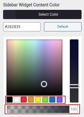 choose sidebar widget content color